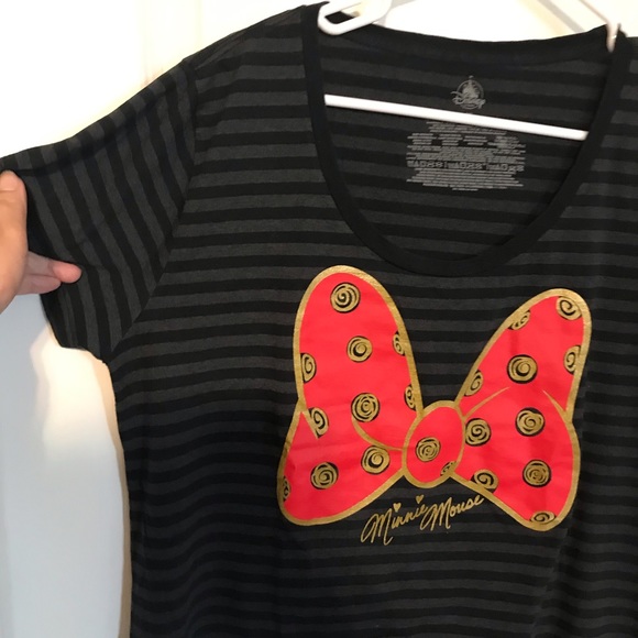 Disney black stripe T-shirt with Minnie Ears front shirt design. Size xxl - Picture 3 of 8